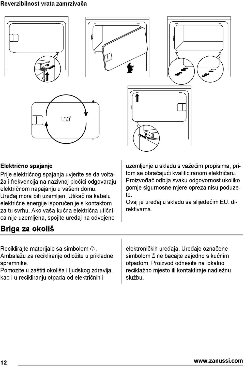 Ako vaša kućna električna utičnica nije uzemljena, spojite uređaj na odvojeno Briga za okoliš uzemljenje u skladu s važećim propisima, pritom se obraćajući kvalificiranom električaru.