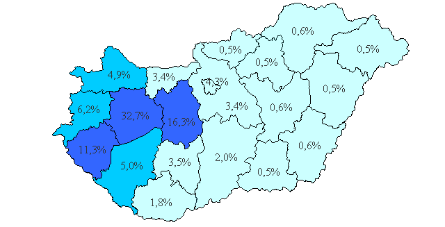 A külföldi felvett hallgatók aránya 2011-ben 0,9% volt. Az adatokból egyértelműen megállapítható, hogy az intézmény országos beiskolázást folytat, mégis a tágabb régió szerepe az elsődleges.