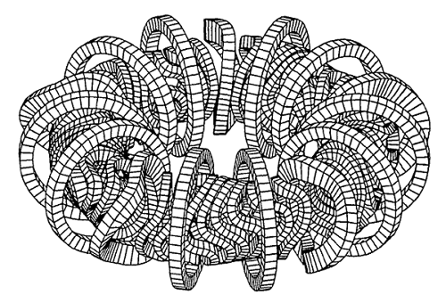 (a) Geometria. (b) A WII-A sztellarátor. 3.13. ábra. Klasszikus sztellarátorok. (a) Geometria. (b) A HSX sztellarátor. 3.14. ábra. Moduláris sztellarátorok. Torsatron.