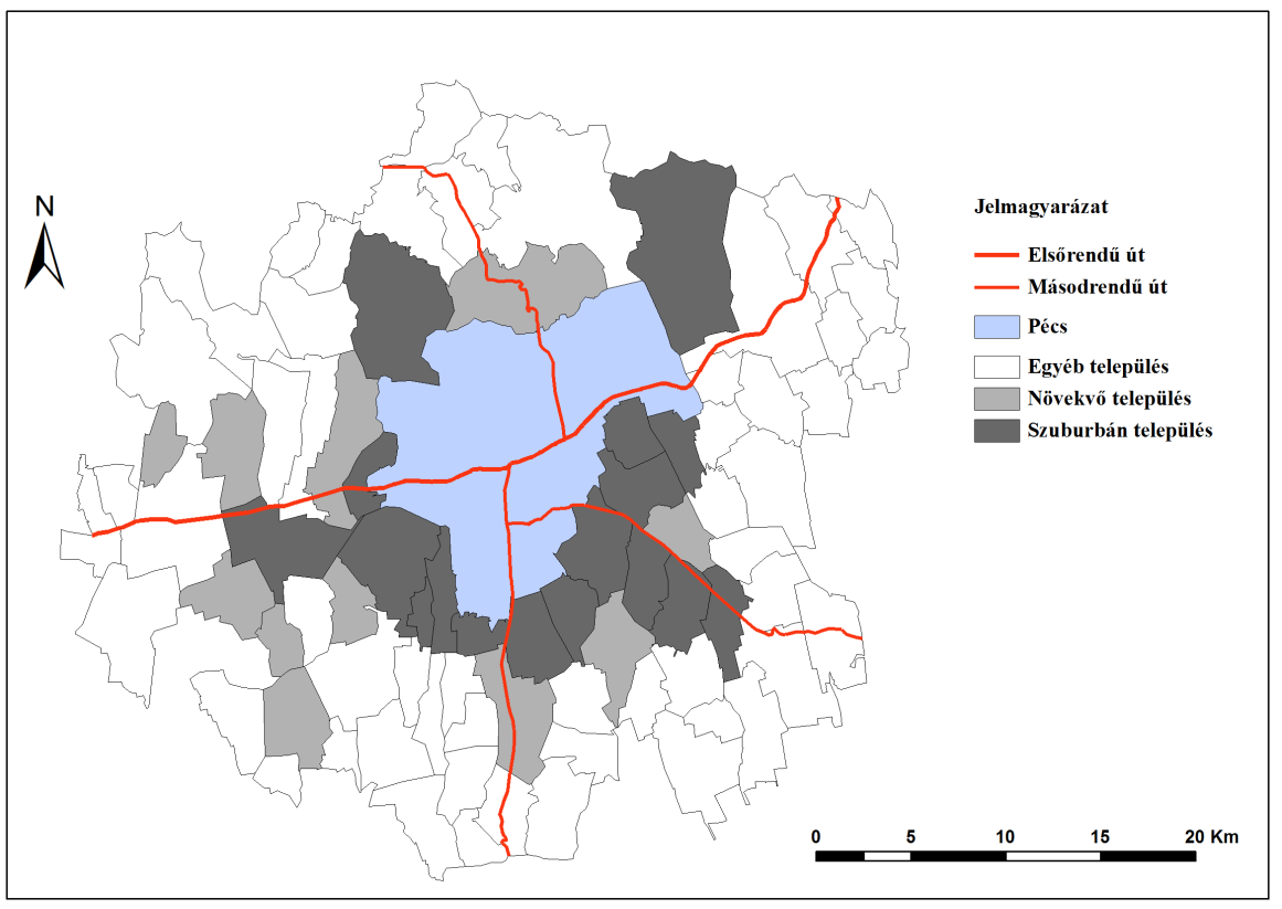 elkerülő út) utakon koncentrálódik (9000-11 000 jármű/nap) (Magyar Közút Nonprofit Zrt forgalomszámlálási adatai, 2012).