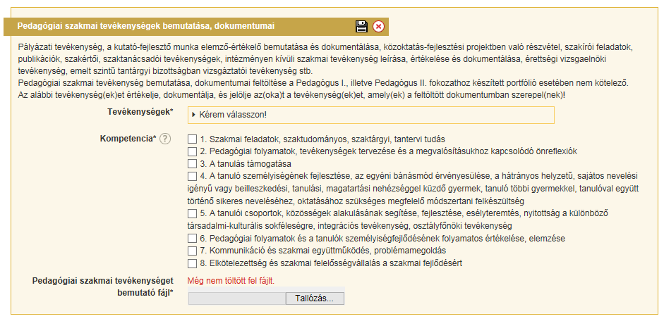 4.4.3. A Pedagógiai szakmai tevékenységek bemutatása, dokumentumai blokk A blokk kitöltése nem kötelező.