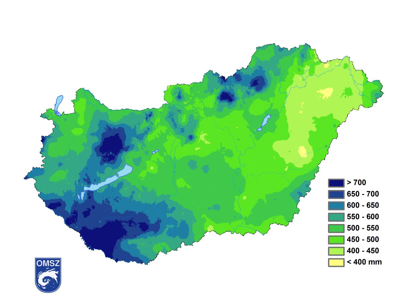 Hazánkban az 1981-2010-es átlag alapján a legszárazabb időszak az év eleje, sorrendben a január, majd ezt követi a február és a március.