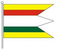 Vlajka obce Vlajka obce pozostáva z piatich pozdĺžnych pruhov vo farbách žltej, červenej, bielej, zelenej a žltej, v pomere 1/6 a v prípade bielej farby v pomere 2/6.