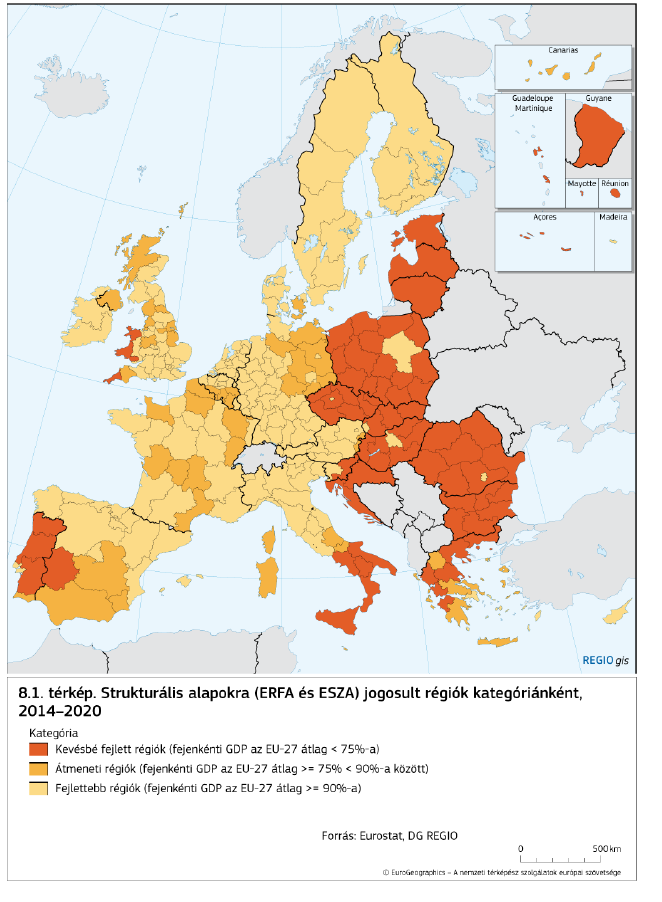 Strukturális Alapok (ERFA, ESZA) tervezett támogatási keretek és hazai társfinanszírozás 2014-2020 * KSH: 2011.