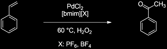5. ábra: Hidroformilezés Az irodalomban számos további kémiai reakciót lehet találni, amelyeket ionos folyadékokban megvalósítottak: metatézis, 19 Heck-reakció, 20 Suzuki-kapcsolás 21 stb.