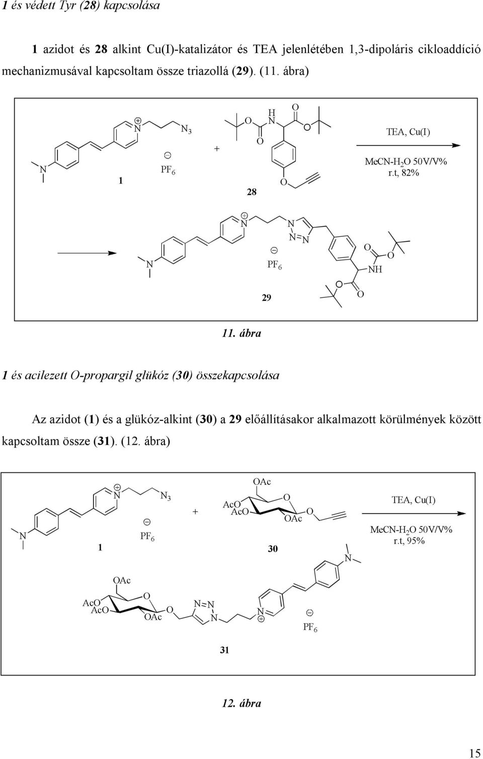 ábra 1 és acilezett O-propargil glükóz (30) összekapcsolása Az azidot (1) és a glükóz-alkint