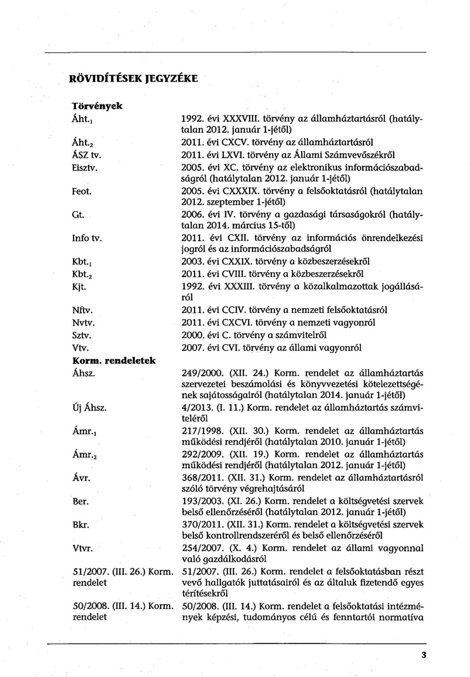 évi LXVI. törvény az Állami Számvevőszékről 2005. évi XC. törvény az elektronikus információszabadságról (hatálytalan 2012. január l-jétől) 2005. évi CXXXIX.