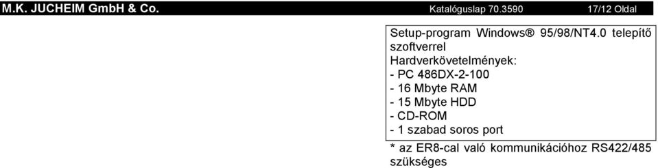 0 telepítő szoftverrel Hardverkövetelmények: - PC 486DX-2-100 - 16