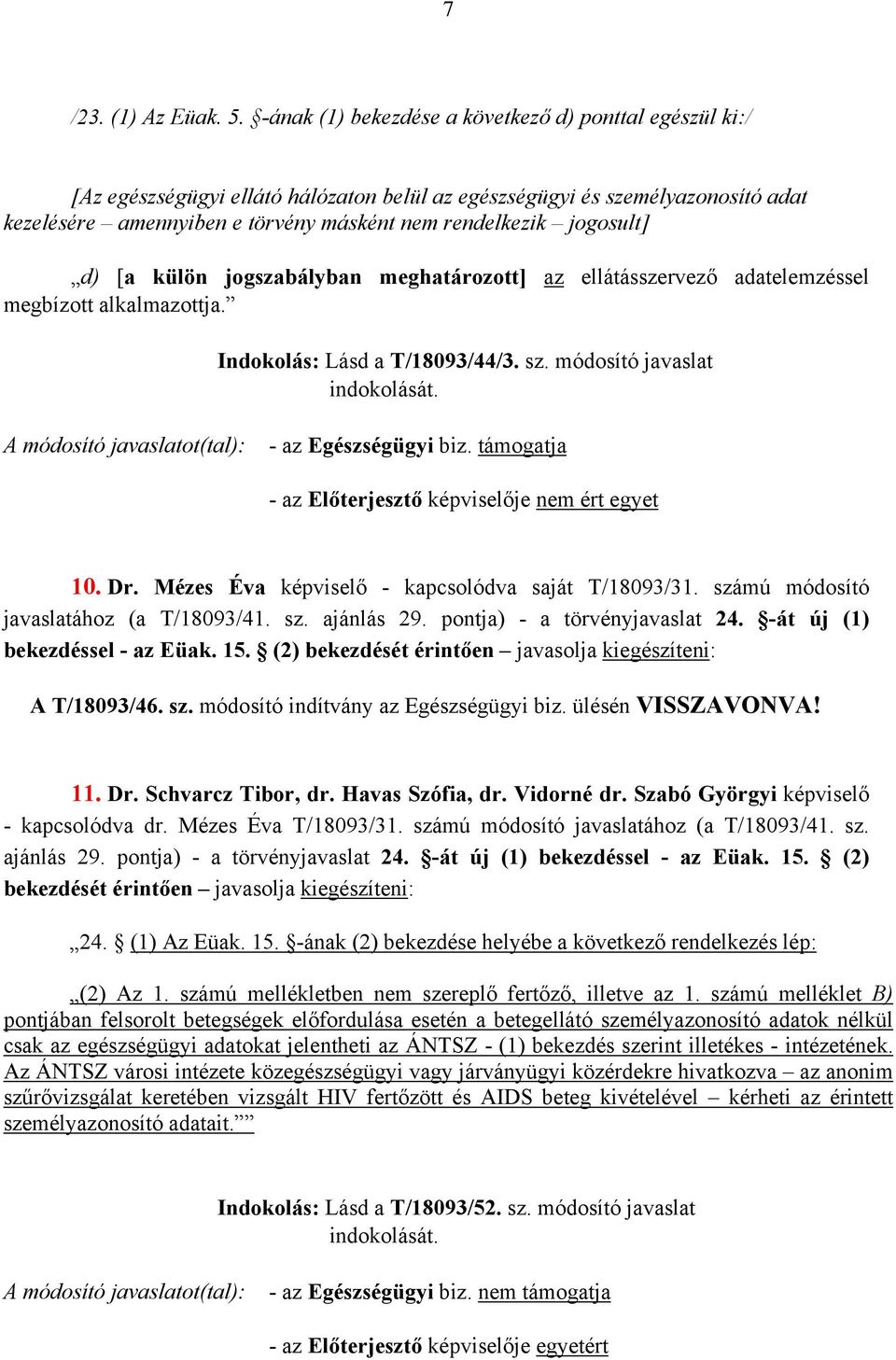 jogosult] d) [a külön jogszabályban meghatározott] az ellátásszervező adatelemzéssel megbízott alkalmazottja. Indokolás: Lásd a T/18093/44/3. sz. módosító javaslat - az Egészségügyi biz.