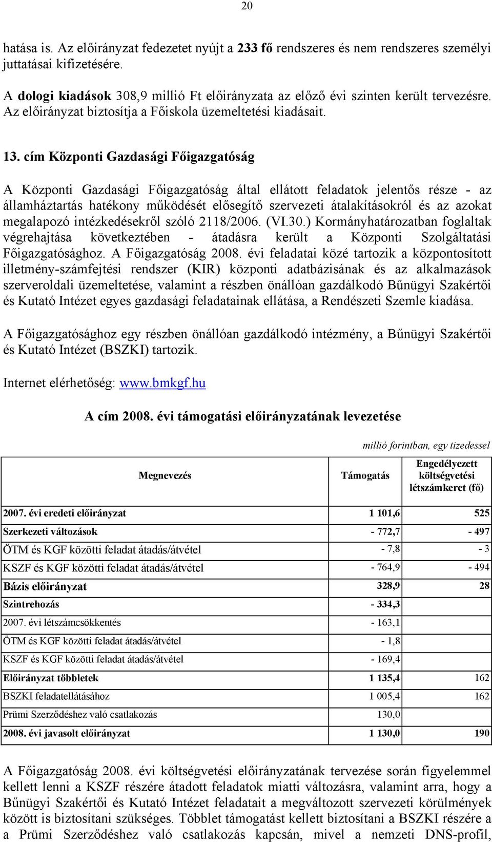 cím Központi Gazdasági Főigazgatóság A Központi Gazdasági Főigazgatóság által ellátott feladatok jelentős része - az államháztartás hatékony működését elősegítő szervezeti átalakításokról és az