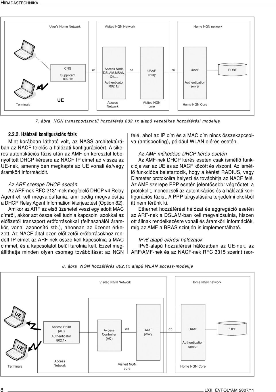 Az ARF szerepe DHCP esetén Az ARF-nek RFC 2131-nek megfelelô DHCP v4 Relay Agent-et kell megvalósítania, ami pedig megvalósítja a DHCP Relay Agent Information kiterjesztést (Option 82).