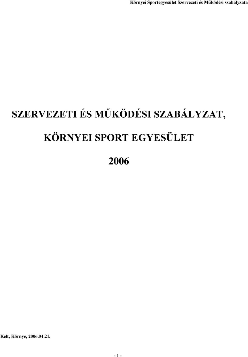 SPORT EGYESÜLET 2006