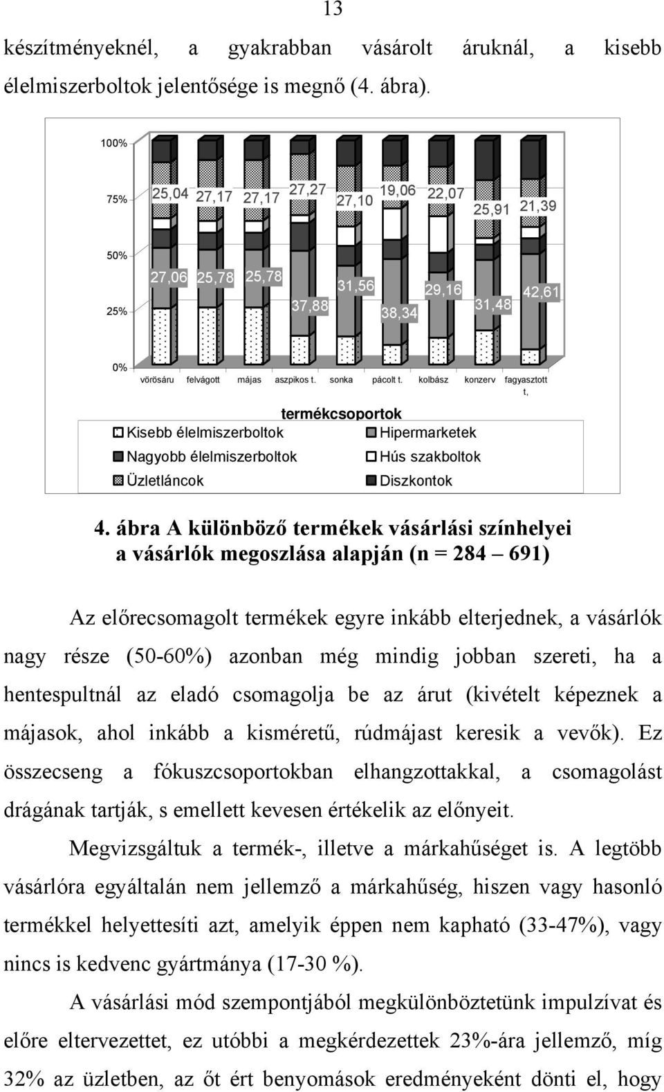 kolbász konzerv fagyasztott t, termékcsoportok Kisebb élelmiszerboltok Hipermarketek Nagyobb élelmiszerboltok Üzletláncok Hús szakboltok Diszkontok 4.