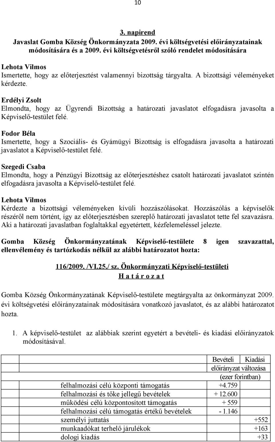 Elmondta, hogy az Ügyrendi Bizottság a határozati javaslatot elfogadásra javasolta a Képviselő-testület felé.