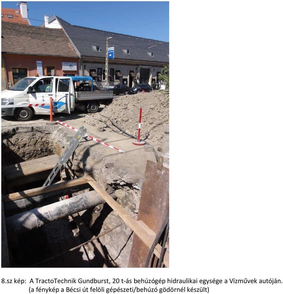 Vízművek autóján.