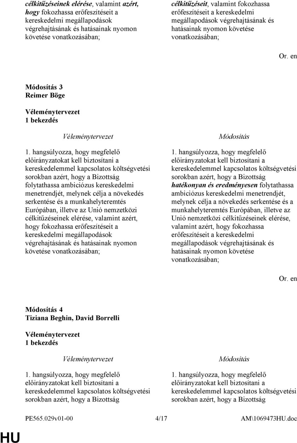 költségvetési sorokban azért, hogy a Bizottság folytathassa ambiciózus kereskedelmi menetrendjét, melynek célja a növekedés serkentése és a munkahelyteremtés Európában, illetve az Unió nemzetközi