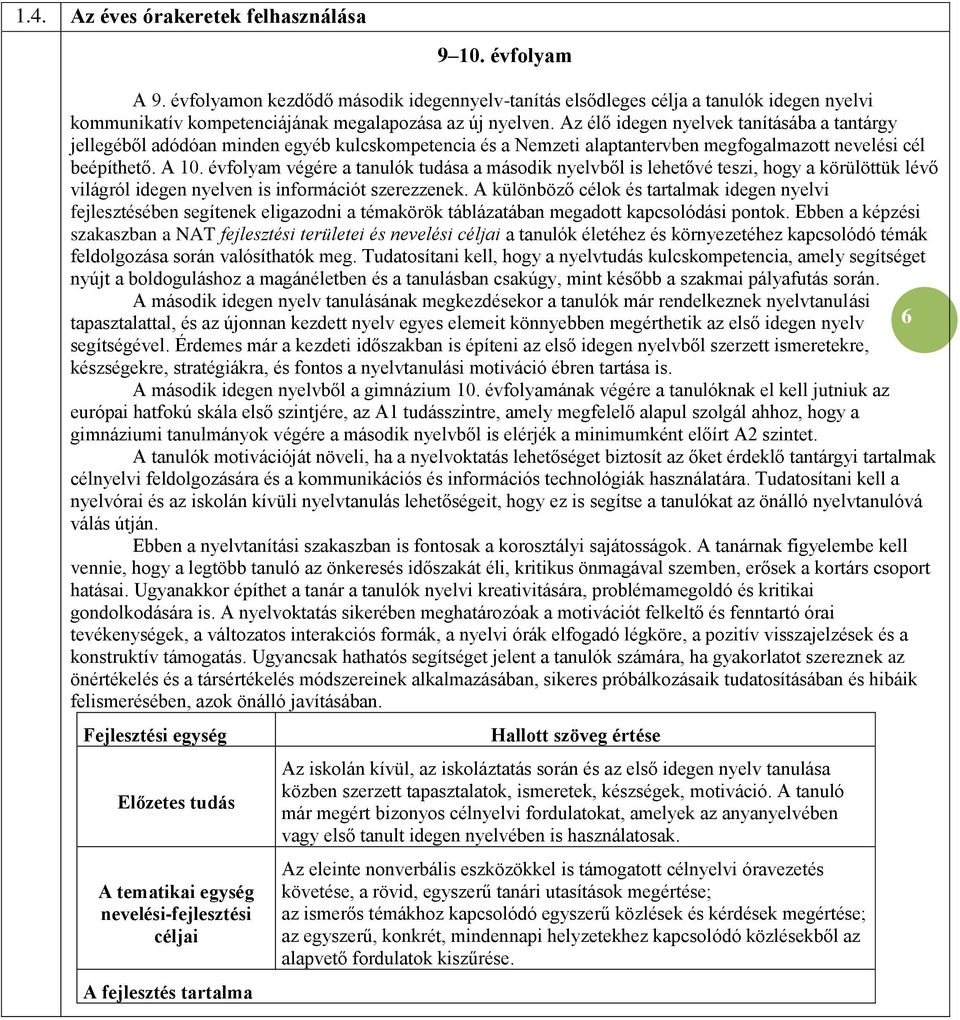 Az élő idegen nyelvek tanításába a tantárgy jellegéből adódóan minden egyéb kulcskompetencia és a Nemzeti alaptantervben megfogalmazott nevelési cél beépíthető. A 10.