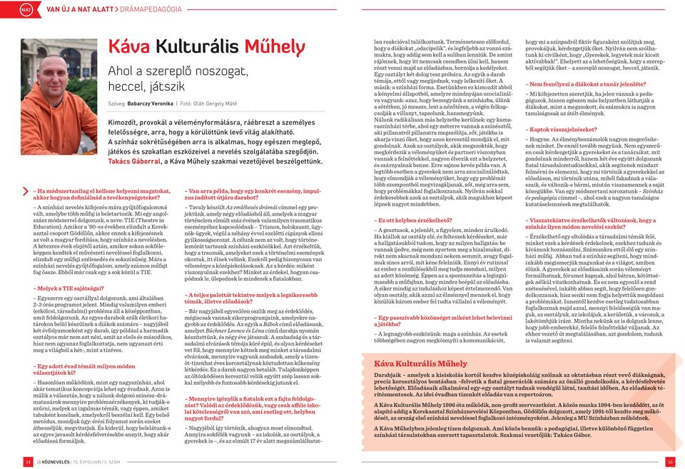 Amikor a 90-es években elindult a Kerekasztal csoport Gödöllőn, akkor ennek a kifejezésnek az volt a magyar fordítása, hogy színház a nevelésben.