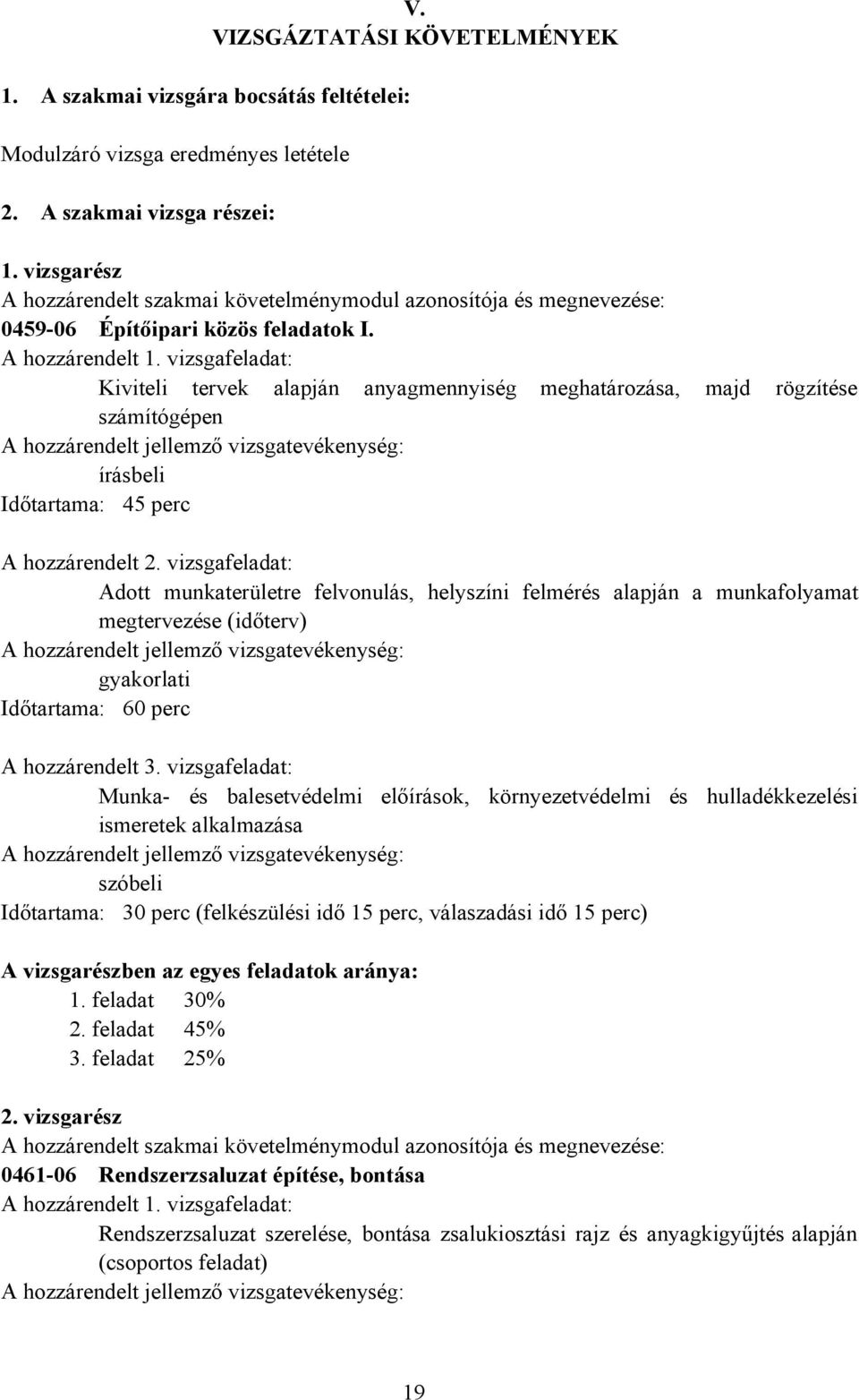 vizsgafeladat: Kiviteli tervek alapján anyagmennyiség meghatározása, majd rögzítése számítógépen írásbeli Időtartama: 45 perc A hozzárendelt 2.