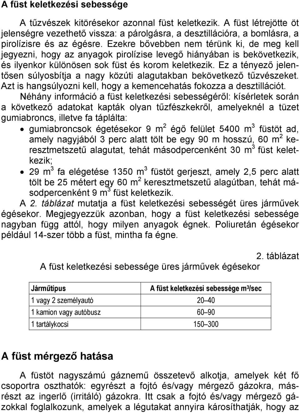 Ez a tényező jelentősen súlyosbítja a nagy közúti alagutakban bekövetkező tűzvészeket. Azt is hangsúlyozni kell, hogy a kemencehatás fokozza a desztillációt.