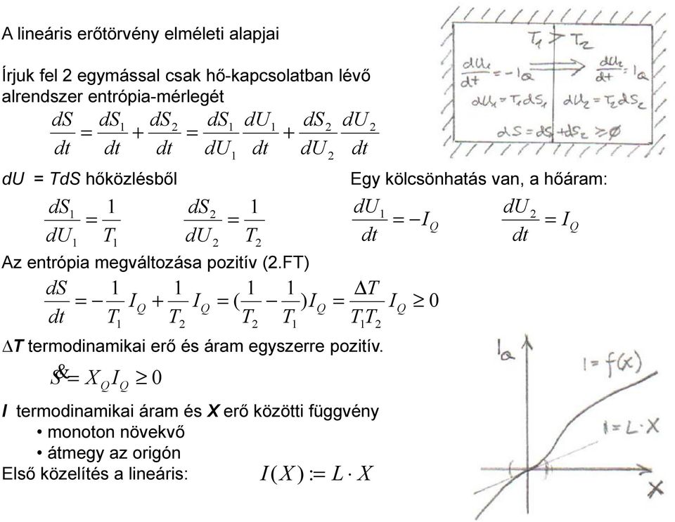 FT) ds dt T termodnamka erő és áram egyszerre poztív.