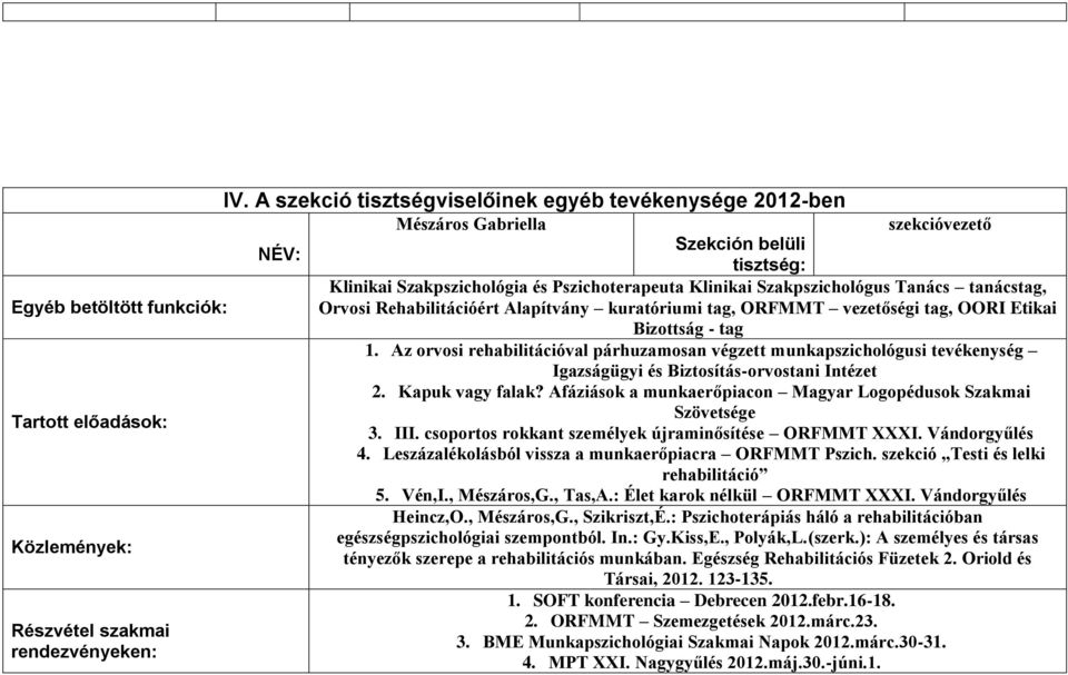 Az orvosi rehabilitációval párhuzamosan végzett munkapszichológusi tevékenység Igazságügyi és Biztosítás-orvostani Intézet 2. Kapuk vagy falak?