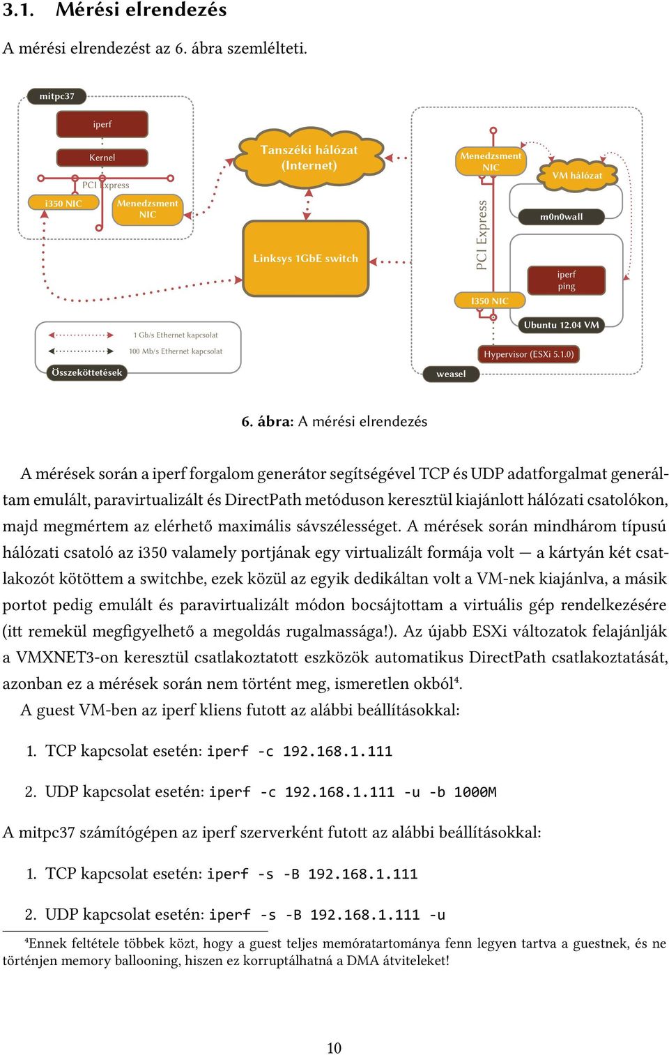 Ubuntu 12.04 VM 100 Mb/s Ethernet kapcsolat Hypervisor (ESXi 5.1.0) Összeköttetések weasel 6.