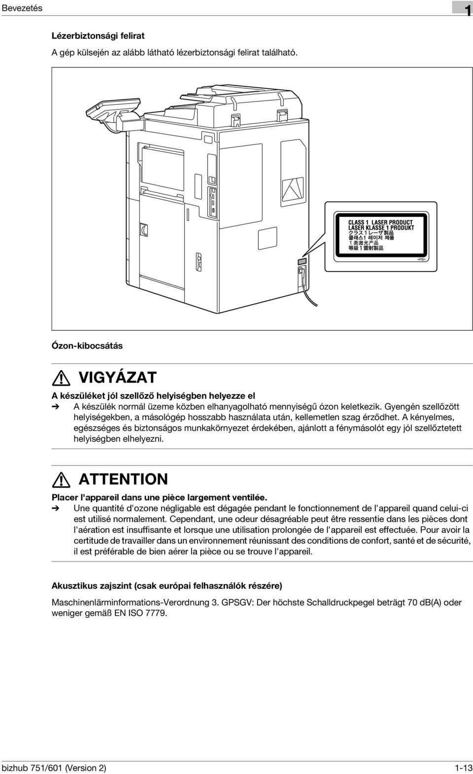 Gyengén szellőzött helyiségekben, a másológép hosszabb használata után, kellemetlen szag érződhet.