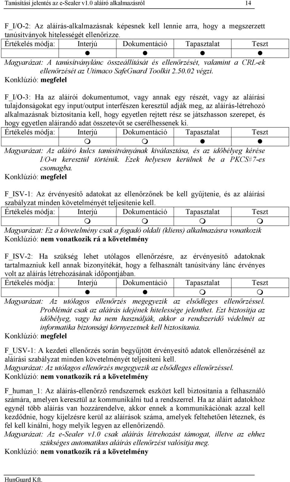 Konklúzió: F_I/O-3: Ha az aláírói dokumentumot, vagy annak egy részét, vagy az aláírási tulajdonságokat egy input/output interfészen keresztül adják meg, az aláírás-létrehozó alkalmazásnak