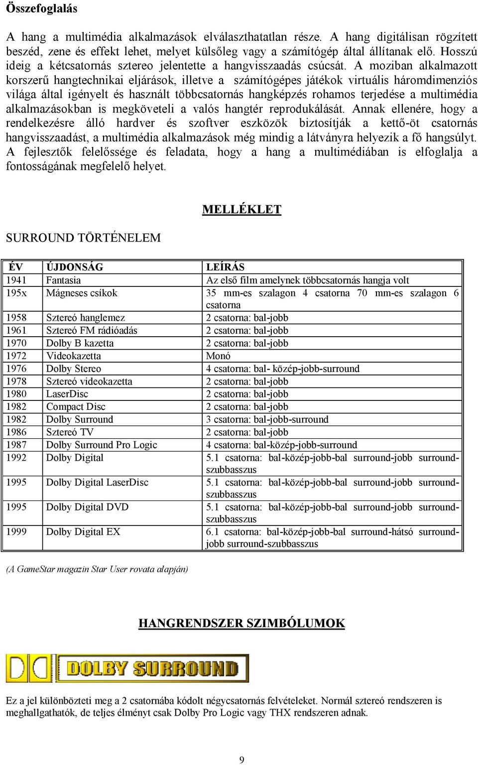 A moziban alkalmazott korszerű hangtechnikai eljárások, illetve a számítógépes játékok virtuális háromdimenziós világa által igényelt és használt többcsatornás hangképzés rohamos terjedése a