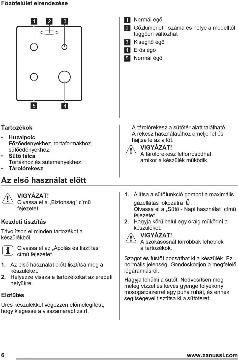 Olvassa el az Ápolás és tisztítás című fejezetet. 1. Az első használat előtt tisztítsa meg a készüléket. 2. Helyezze vissza a tartozékokat az eredeti helyükre.