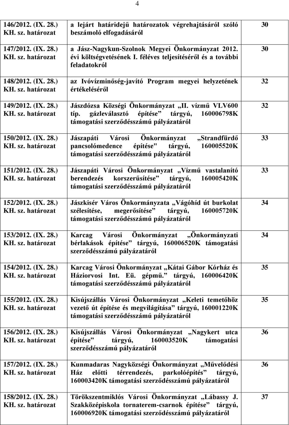 féléves teljesítéséről és a további feladatokról az Ivóvízminőség-javító Program megyei helyzetének értékeléséről Jászdózsa Községi Önkormányzat II. vízmű VLV600 típ.