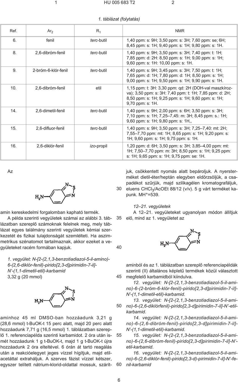 2,6-dibróm-fenil terc-butil 1, ppm: s: 9H