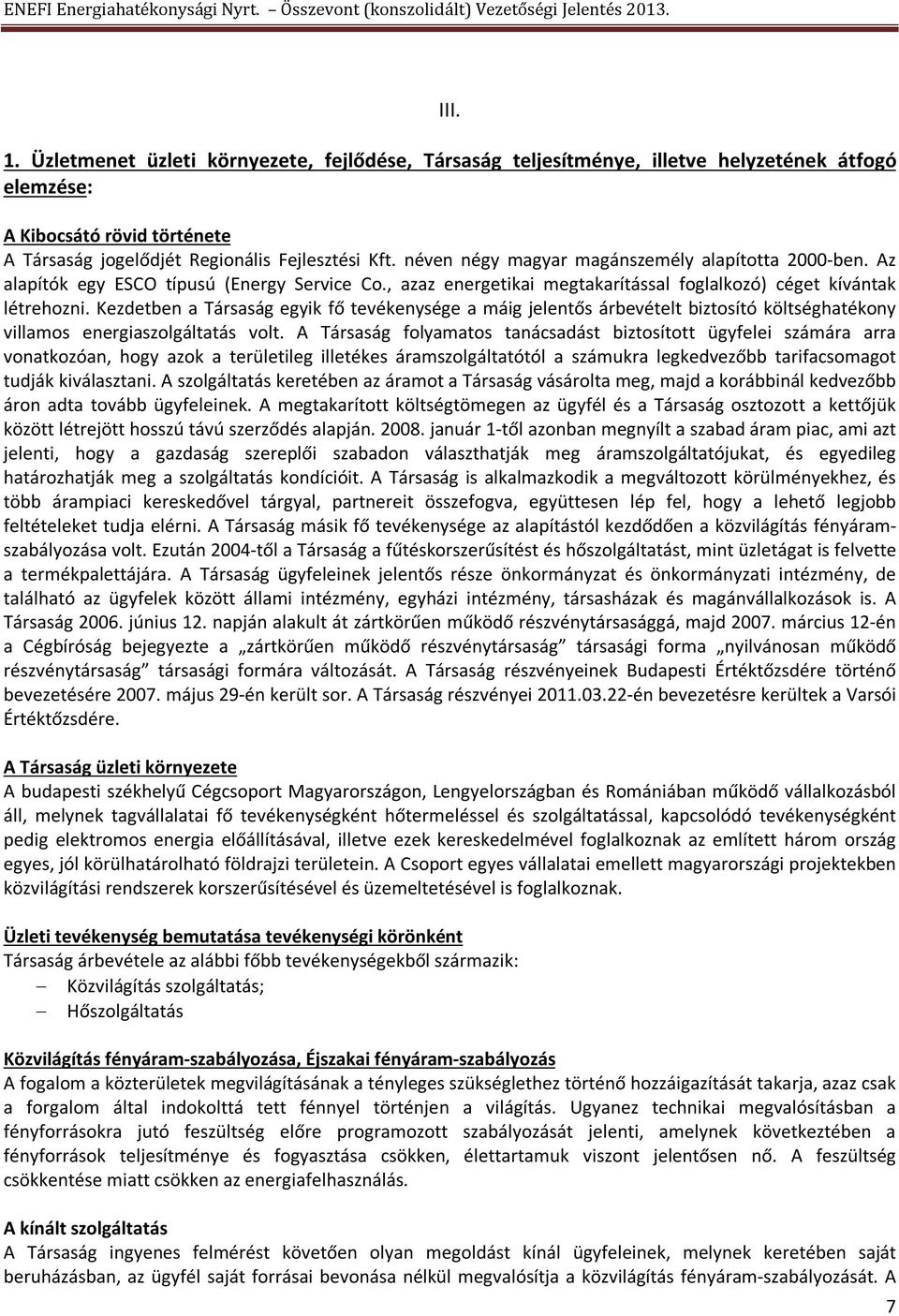 Kezdetben a Társaság egyik fő tevékenysége a máig jelentős árbevételt biztosító költséghatékony villamos energiaszolgáltatás volt.