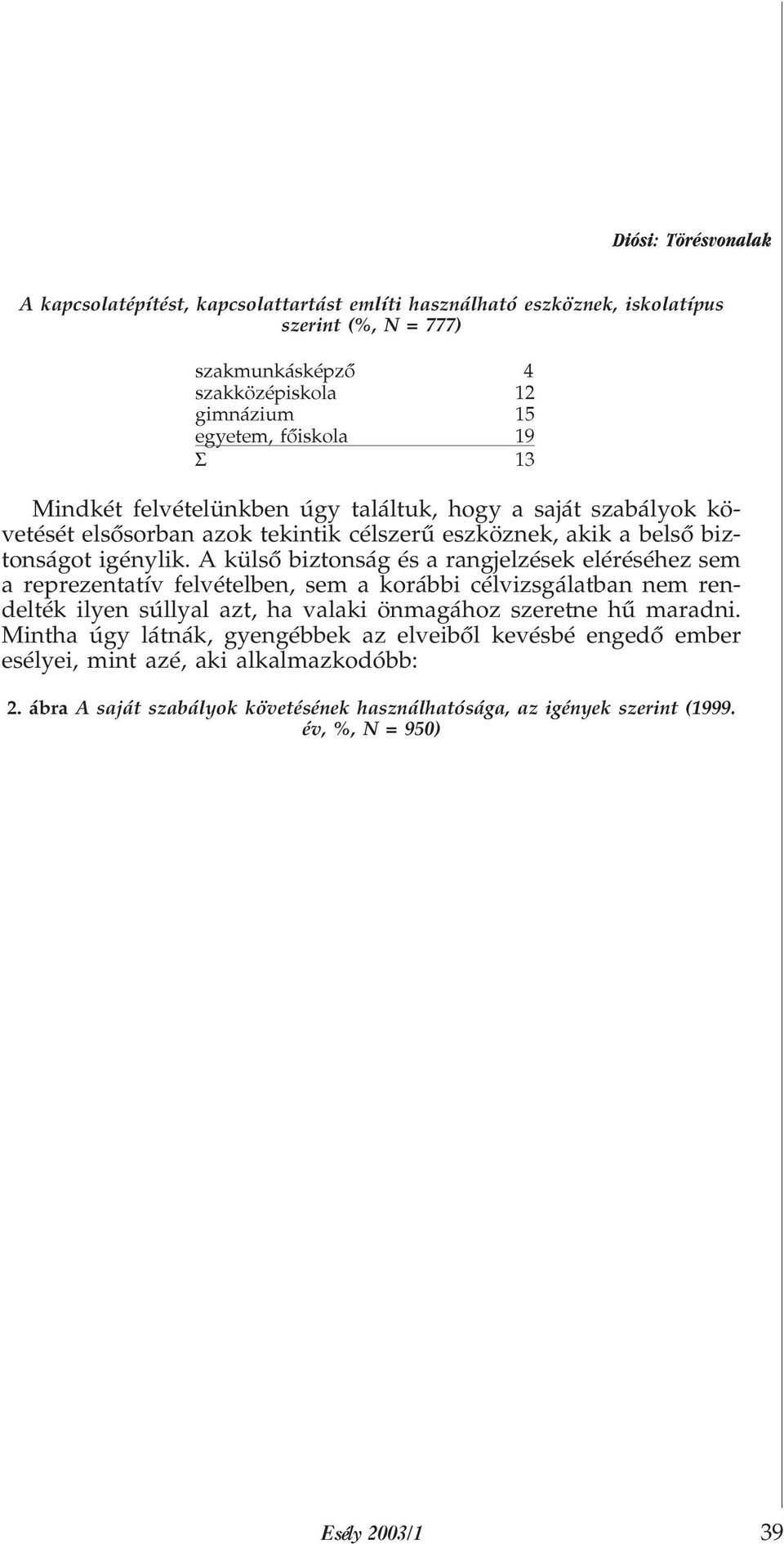 A külsõ biztonság és a rangjelzések eléréséhez sem a reprezentatív felvételben, sem a korábbi célvizsgálatban nem rendelték ilyen súllyal azt, ha valaki önmagához szeretne hû maradni.