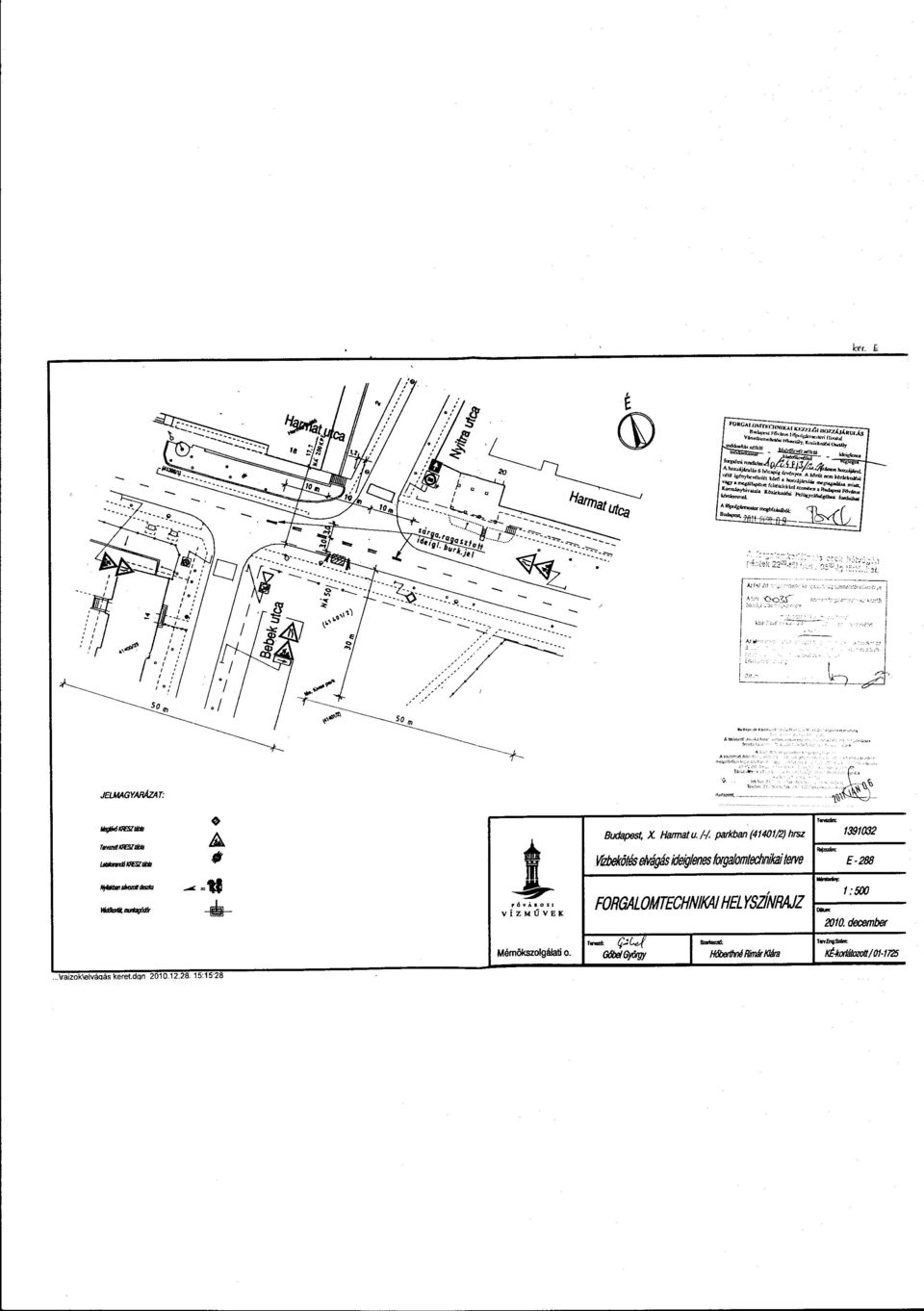 .._ r 6 vá a os 1 VÍZMŰVEK Mémökszolgálati o. Budapest. X Hannatu./-1. parkban{41401/2)hrsz 1391032....,.