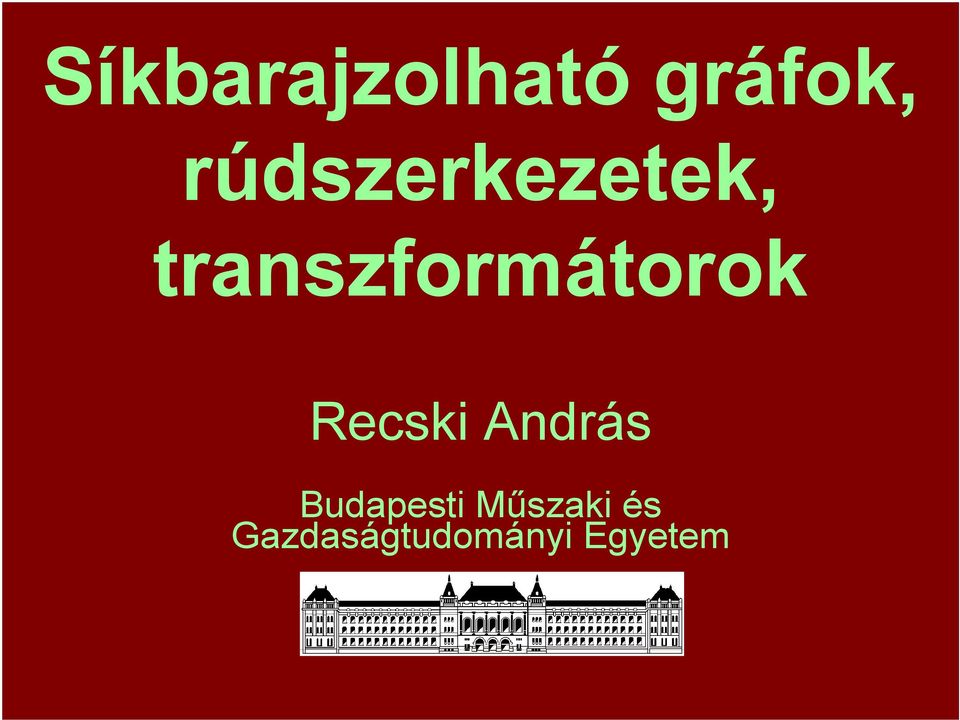 transzformátorok Recski