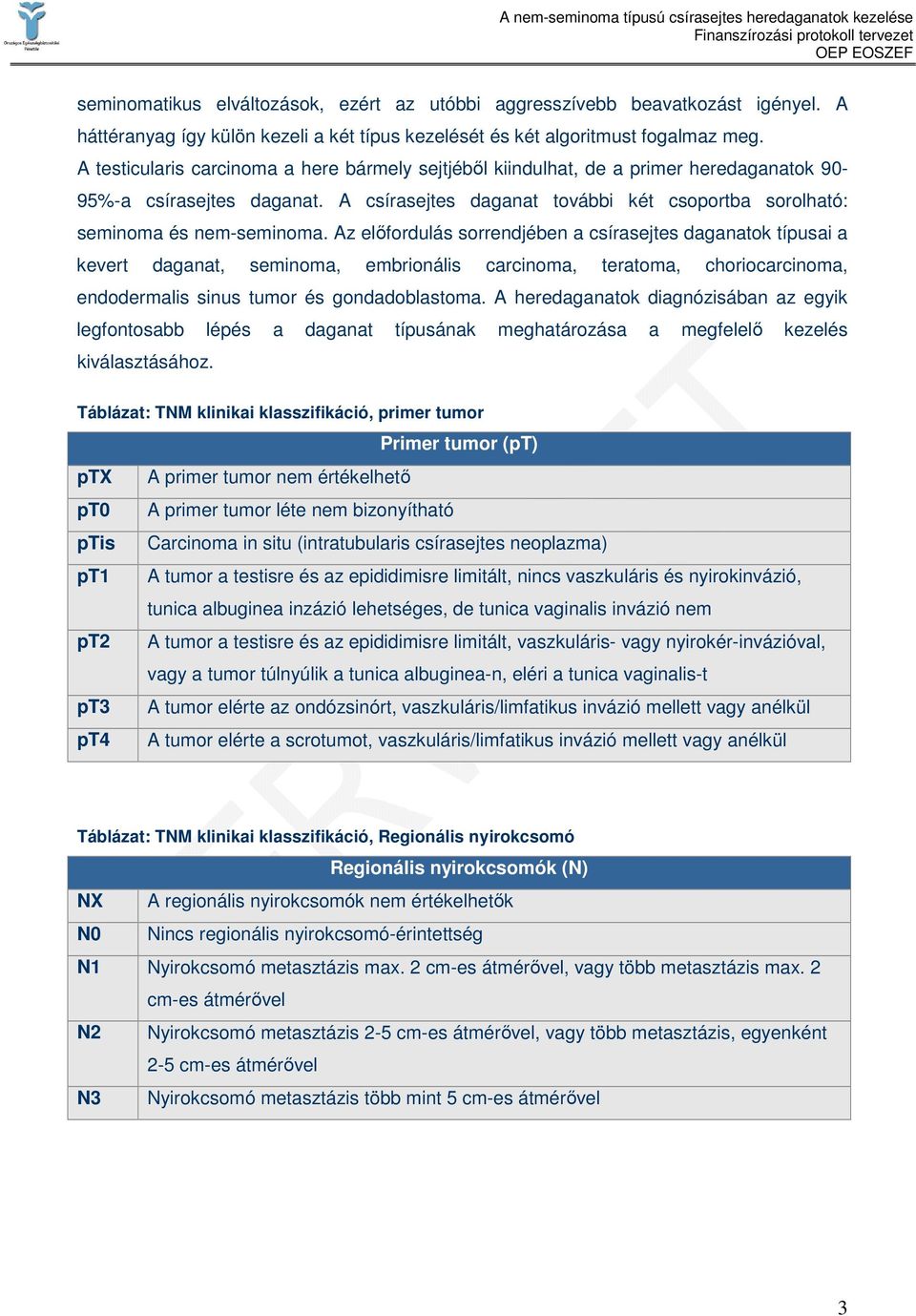 Az elıfordulás sorrendjében a csírasejtes daganatok típusai a kevert daganat, seminoma, embrionális carcinoma, teratoma, choriocarcinoma, endodermalis sinus tumor és gondadoblastoma.