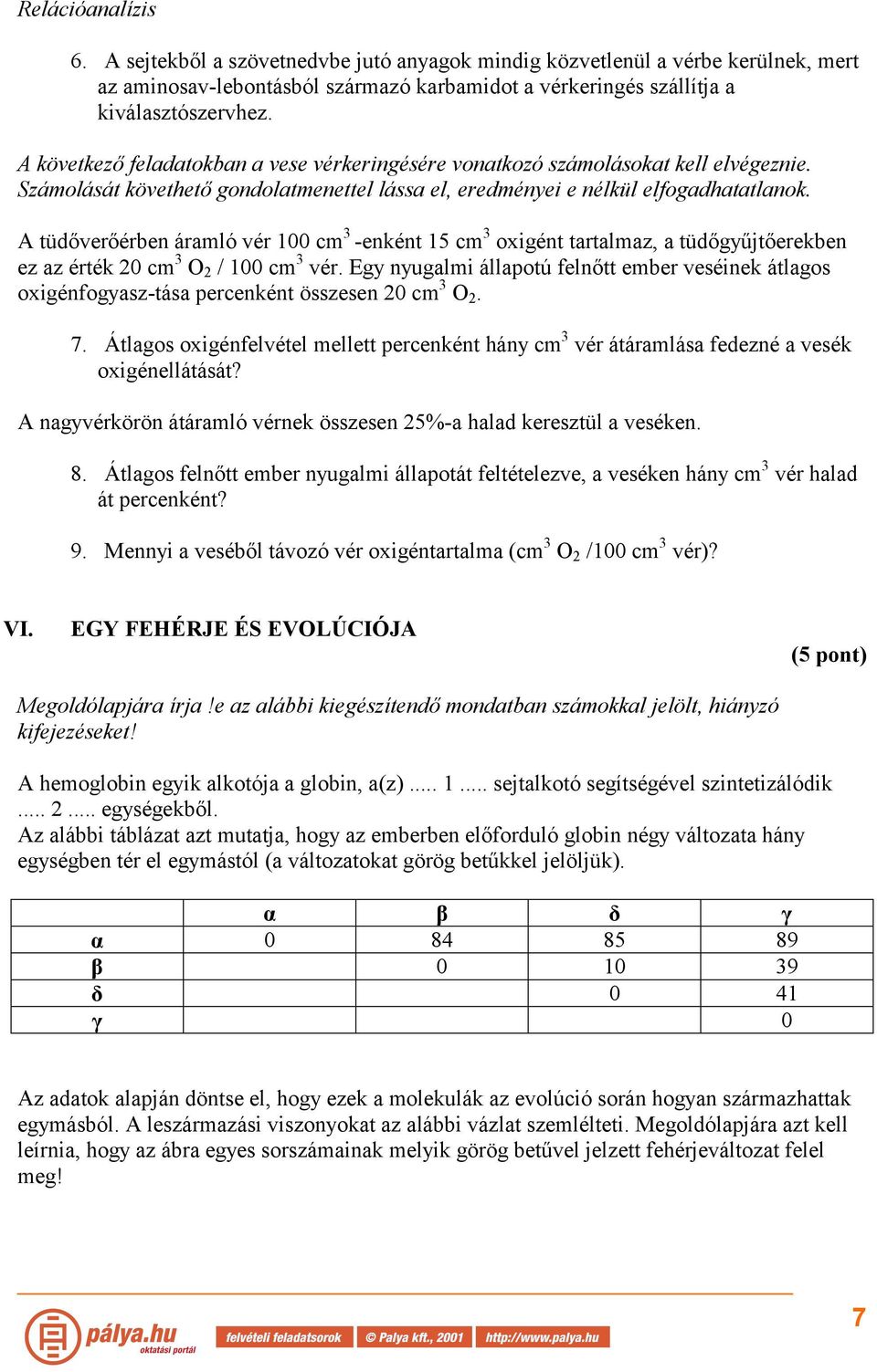 A tüdőverőérben áramló vér 100 cm 3 -enként 15 cm 3 oxigént tartalmaz, a tüdőgyűjtőerekben ez az érték 20 cm 3 O 2 / 100 cm 3 vér.