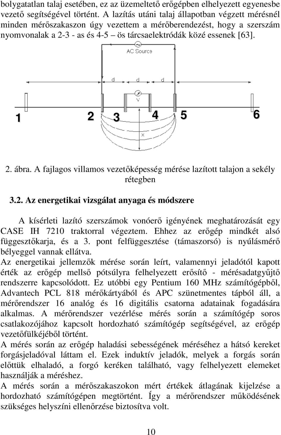 A fajlago villamo vezetıkéeég mérée lazított talajon a ekély rétegben 3.2.