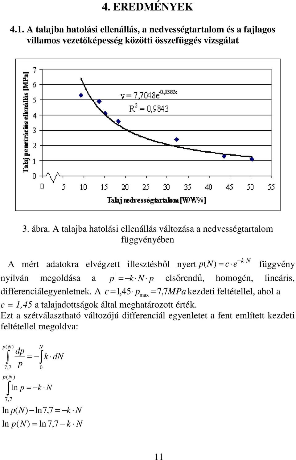 elırendő, homogén, lineári, differenciálegyenletnek. A c = 1,45 = max 7, 7MPa kezdeti feltétellel, ahol a c = 1,45 a talajadottágok által meghatározott érték.