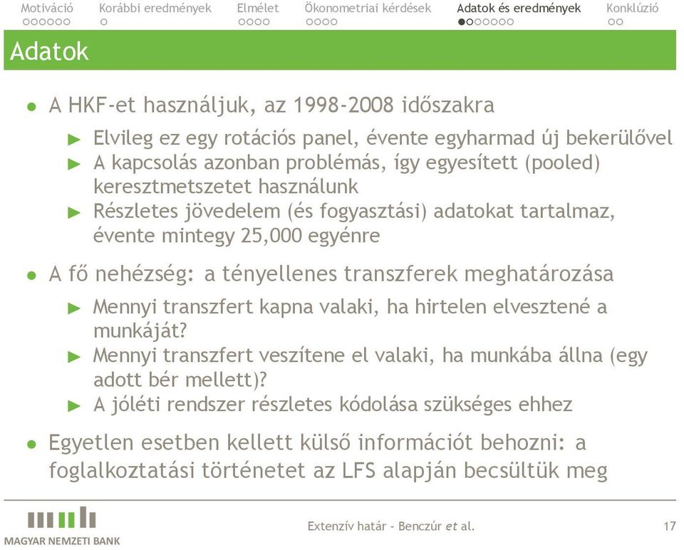 Mennyi transzfert kapna valaki, ha hirtelen elvesztené a munkáját? Mennyi transzfert veszítene el valaki, ha munkába állna (egy adott bér mellett)?