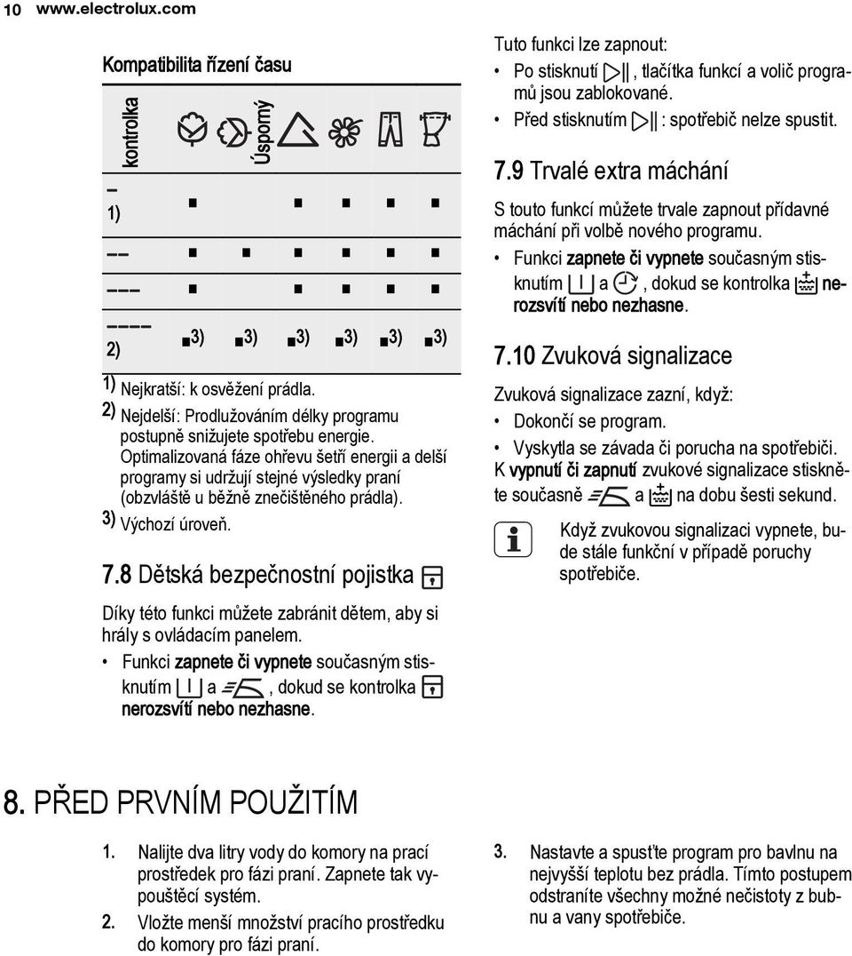 2) Nejdelší: Prodlužováním délky programu postupně snižujete spotřebu energie.