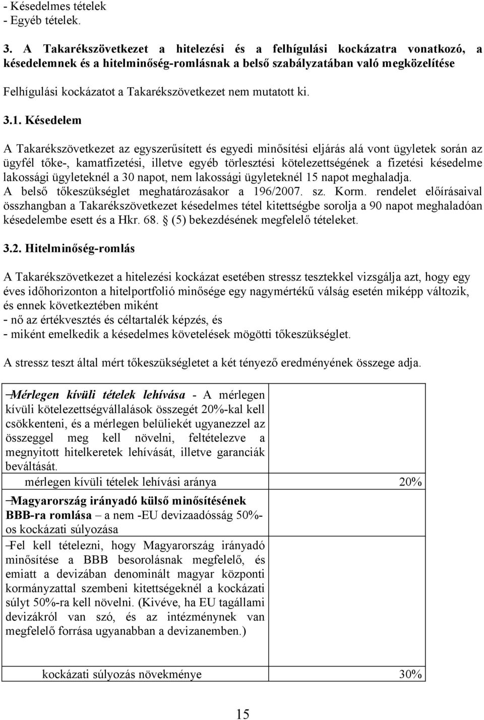 Takarékszövetkezet nem mutatott ki. 3.1.