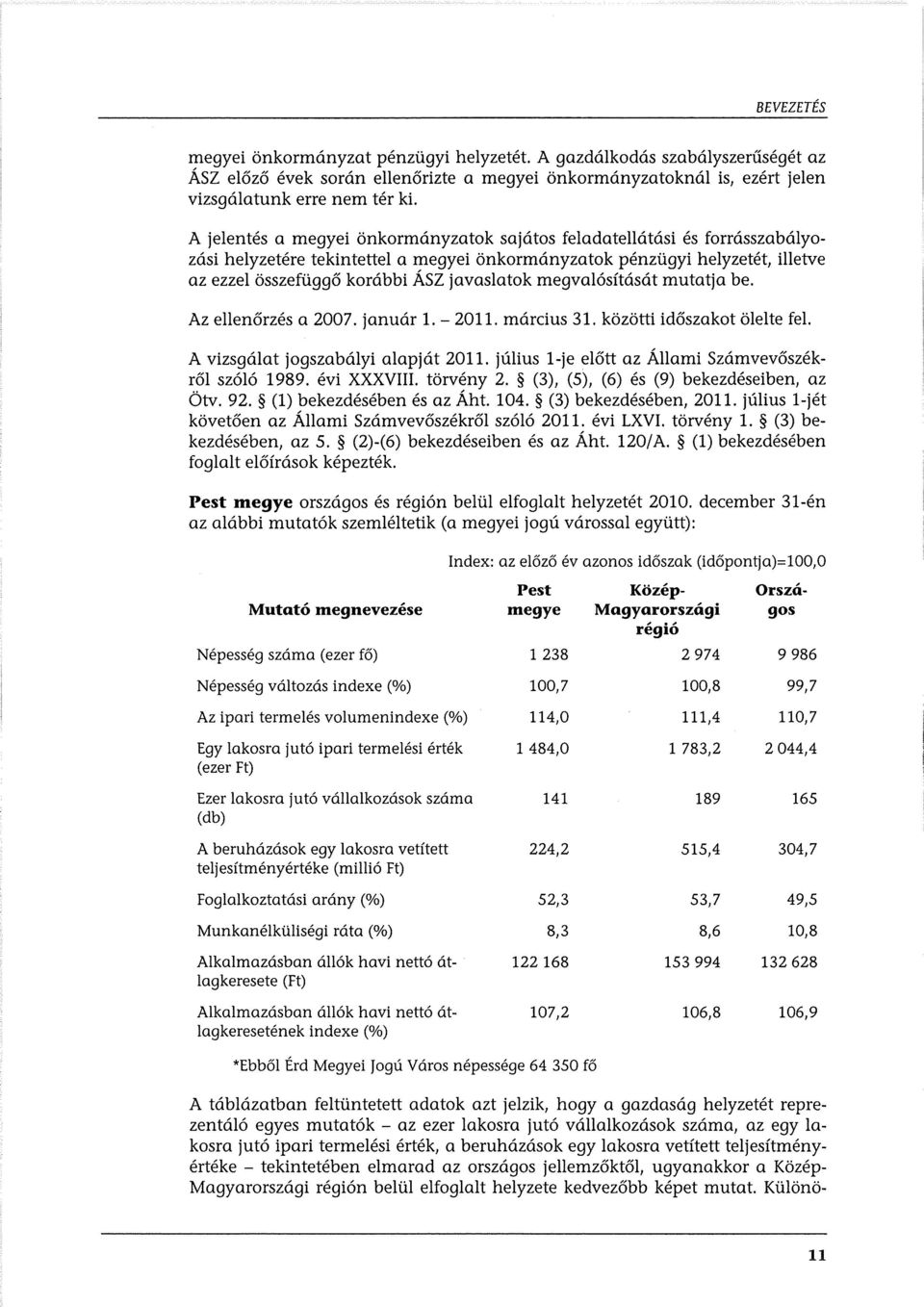 megvalósítását mutatja be. Az ellenőrzés a 2007. január l.- 2011. március 31. közötti időszakot ölelte fel. A vizsgálat jogszabályi alapját 2011.