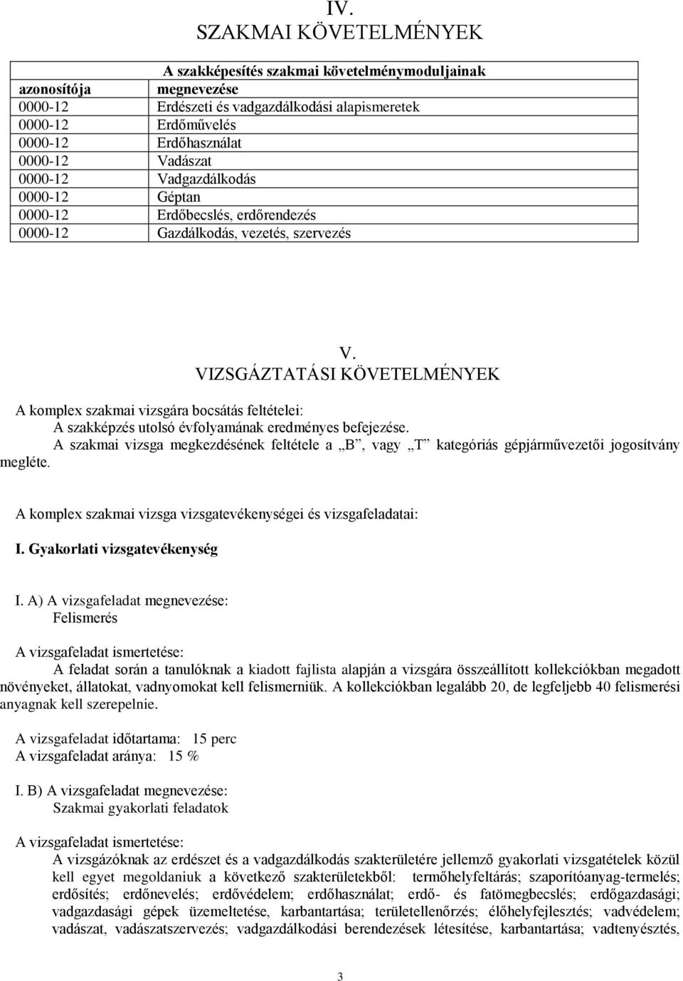 VIZSGÁZTATÁSI KÖVETELMÉNYEK A komplex szakmai vizsgára bocsátás feltételei: A szakképzés utolsó évfolyamának eredményes befejezése.