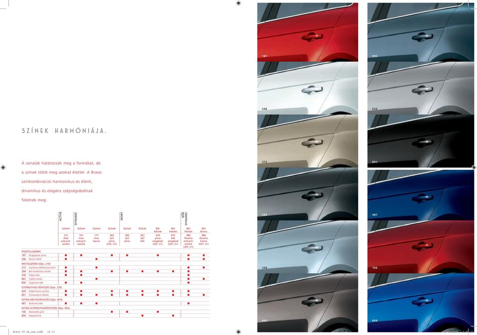 272 891 ACTIVE DYNAMIC SPORT BO R DYNAMIC 284 487 PASZTELLSZÍNEK Szövet Szövet Szövet Szövet Szövet Szövet Bôr Bôr Bôr Bôr Fekete Fekete Fekete Barna 121 191 177 365 365 367 474 475 485 486 Axel Inox