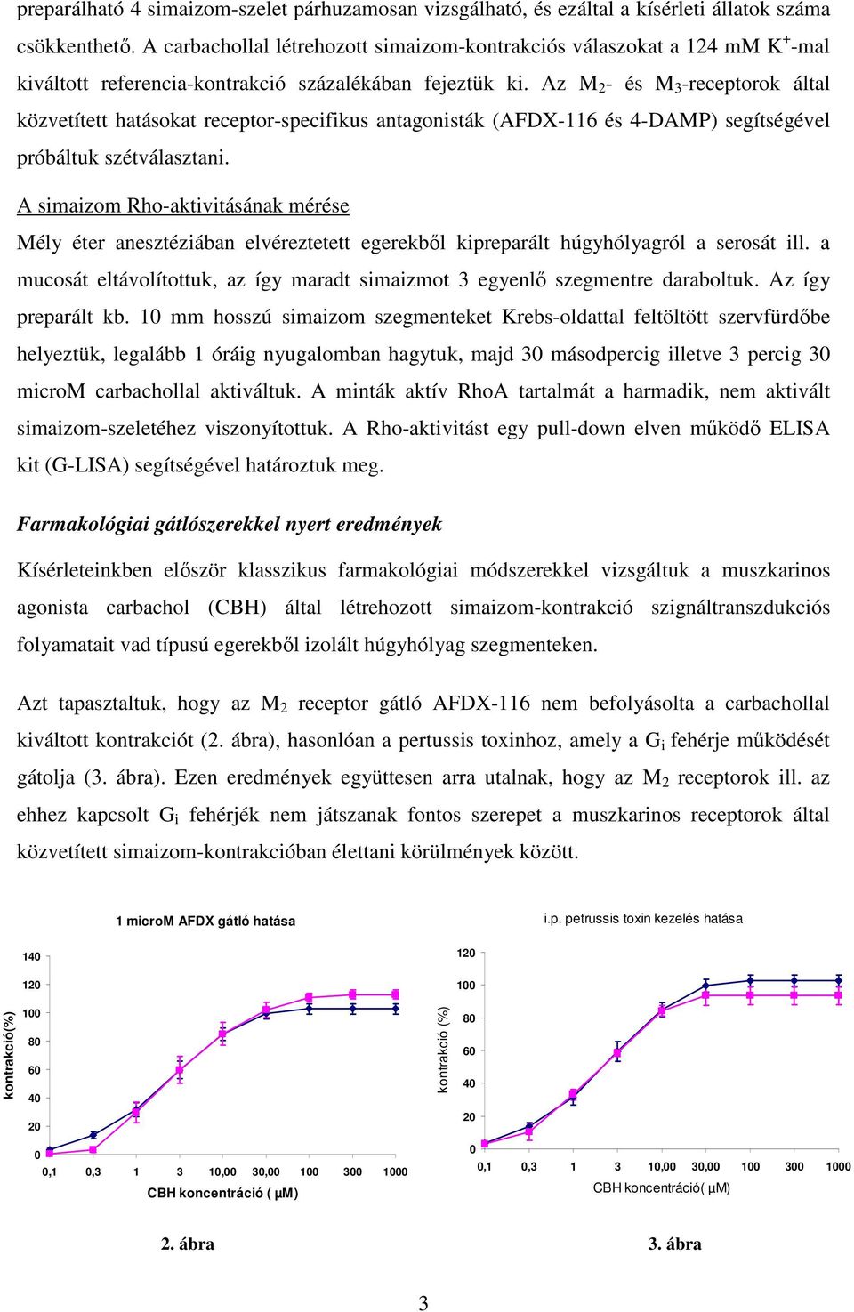 Az M 2 - és M 3 -receptorok által közvetített hatásokat receptor-specifikus antagonisták (AFDX-116 és 4-DAMP) segítségével próbáltuk szétválasztani.