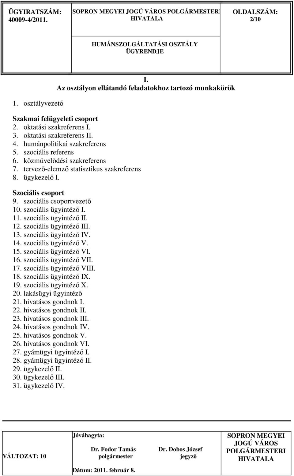 szociális ügyintézı II. 12. szociális ügyintézı III. 13. szociális ügyintézı IV. 14. szociális ügyintézı V. 15. szociális ügyintézı VI. 16. szociális ügyintézı VII. 17. szociális ügyintézı VIII. 18.