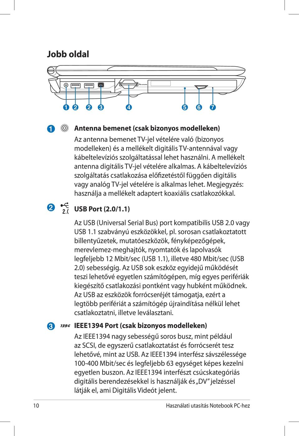 A kábeltelevíziós szolgáltatás csatlakozása előfizetéstől függően digitális vagy analóg TV-jel vételére is alkalmas lehet. Megjegyzés: használja a mellékelt adaptert koaxiális csatlakozókkal.